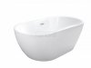 BESCO Wanna akrylowa wolnostojąca Navia 150x80 + maskownica syfonu z przelewem czarna #WAS-150-NCZ